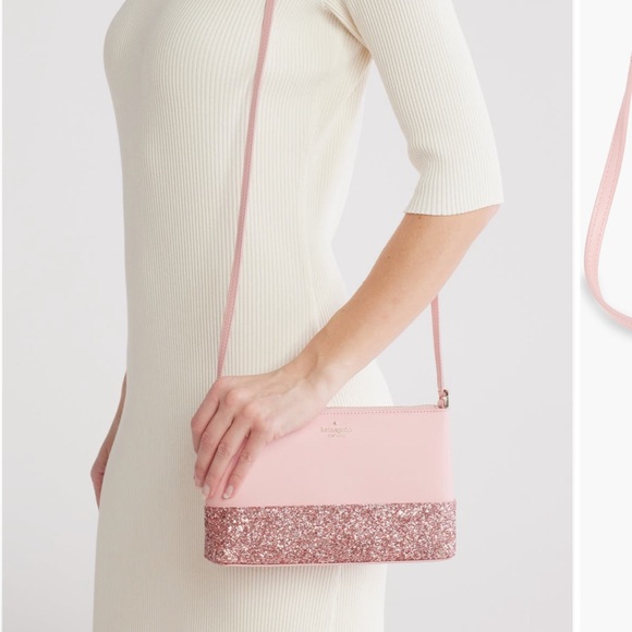 kate spade Handbags - Kate Spade Flash Pink Glitter Crossbody Bag NWT